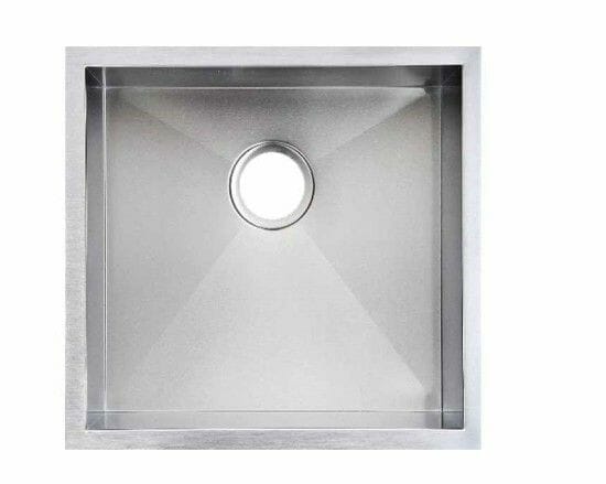 Satin Stainless Steel Handmade Single Bowl Sink for Flush Mount and Undermount - 440x440x205mm | TWM8