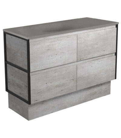 Satori Amato 1200 Industrial Vanity On Kick, Matte Black Frames