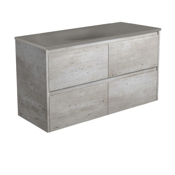 Satori Amato 1200 Industrial Wall-Hung Vanity, Industrial Panels