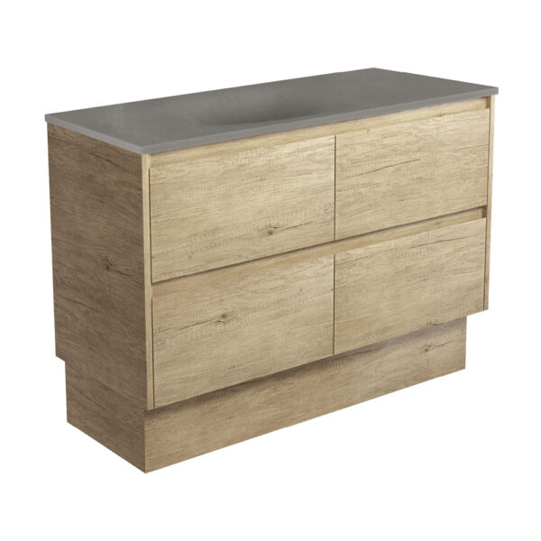 Satori Amato 1200 Scandi Oak Vanity On Kick, Scandi Oak Panels