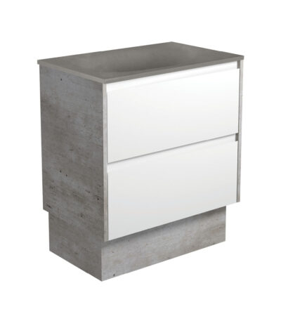 Satori Amato 750 Satin White Vanity On Kick, Industrial Panels