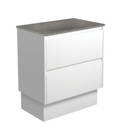 Satori Amato 750 Satin White Vanity On Kick, Satin White Panels