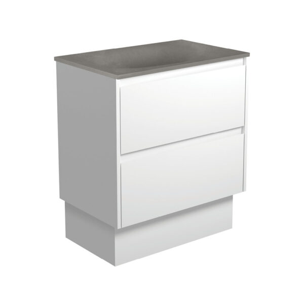 Satori Amato 750 Satin White Vanity On Kick, Satin White Panels