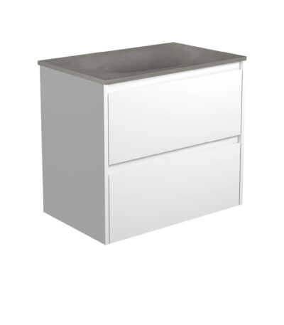 Satori Amato 750 Satin White Wall-Hung Vanity, Satin White Panels