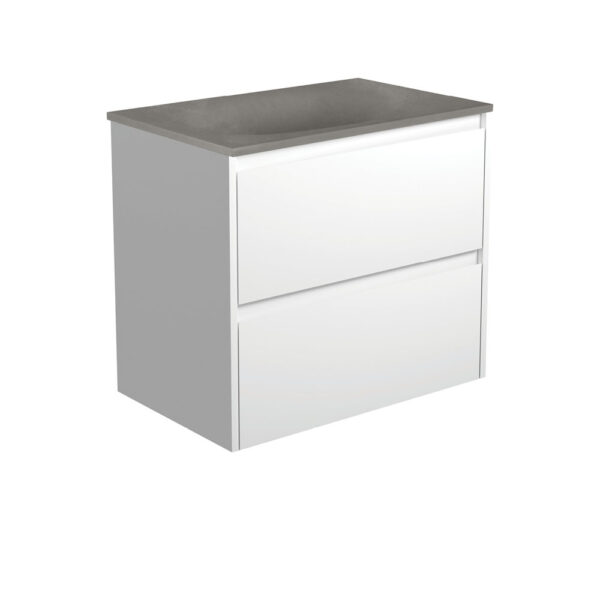 Satori Amato 750 Satin White Wall-Hung Vanity, Satin White Panels