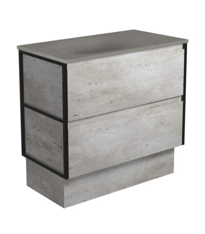 Satori Amato 900 Industrial Vanity On Kick, Matte Black Frames