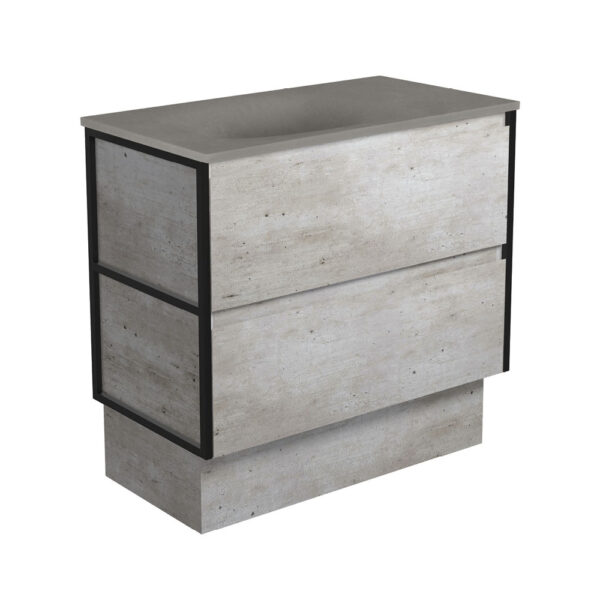 Satori Amato 900 Industrial Vanity On Kick, Matte Black Frames