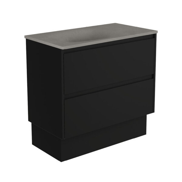 Satori Amato 900 Satin Black Vanity On Kick, Satin Black Panels