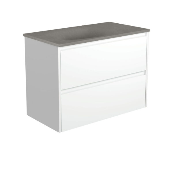 Satori Amato 900 Satin White Wall-Hung Vanity, Satin White Panels