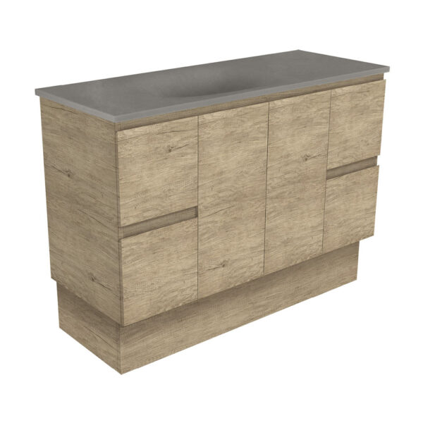 Satori Edge 1200 Scandi Oak Vanity On Kick