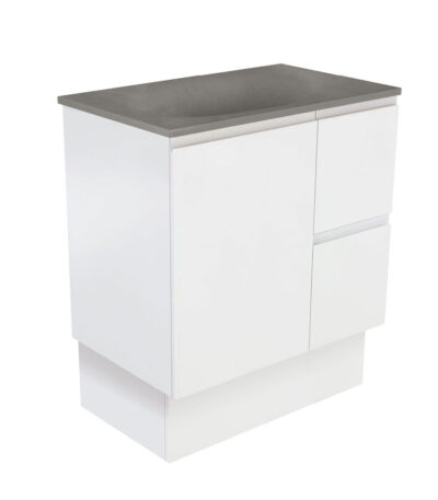 Satori Fingerpull 750 Satin White Vanity On Kick