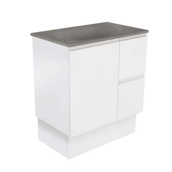 Satori Fingerpull 750 Satin White Vanity On Kick