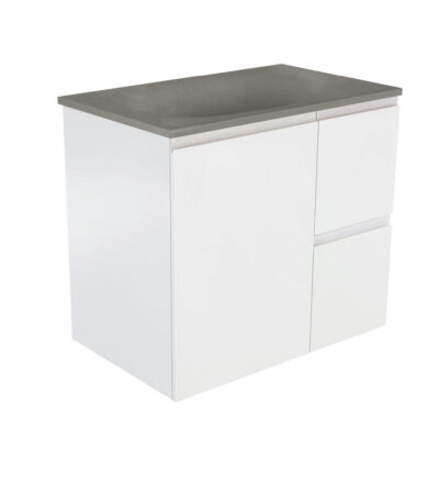 Satori Fingerpull 750 Satin White Wall-Hung Vanity