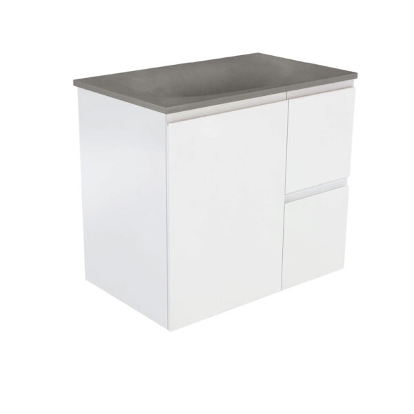 Satori Fingerpull 750 Satin White Wall-Hung Vanity