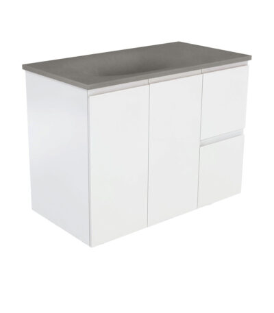 Satori Fingerpull 900 Satin White Wall-Hung Vanity