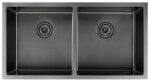 Scratch Resistant Sandblasted Nano Glaze Double Bowl Sink - 760x440x220mm | CJ-SINK-4N-GM