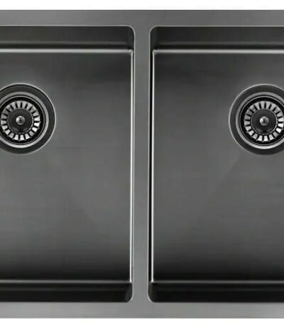 Scratch Resistant Sandblasted Nano Glaze Double Bowl Sink - 760x440x220mm | CJ-SINK-4N-GM