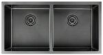 Scratch Resistant Sandblasted Nano Glaze Double Bowl Sink - 760x440x220mm | CJ-SINK-4N-GM