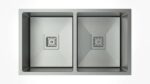 Scratch Resistant Sandblasted Nano Glaze Double Bowl Sink - 760x450x220mm | CJ-SINK-4N