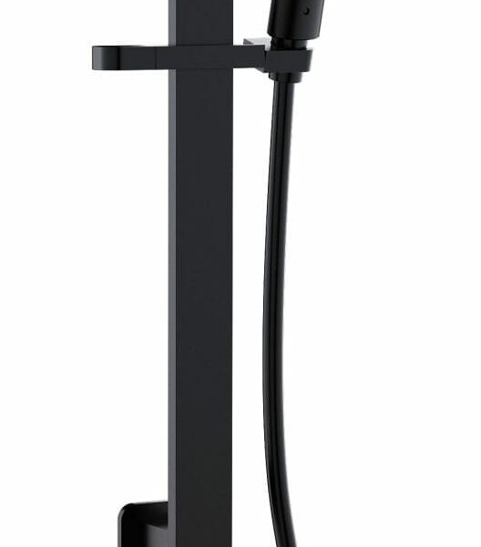 Seto Sliding Shower Rail with Integrated Water Inlet - Matt Black | HPA66-301D-B