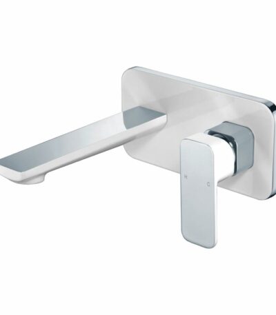 Seto Wall Basin Mixer - Chrome & White | HYB66-601CW