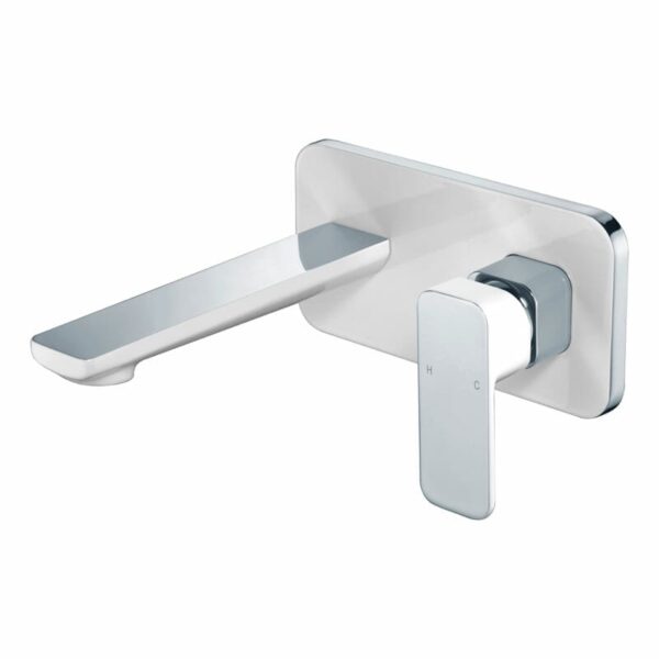 Seto Wall Basin Mixer - Chrome & White | HYB66-601CW