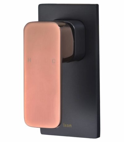 Seto Wall Mixer - Black & Rose Gold Handle | HYB66-301MB-R