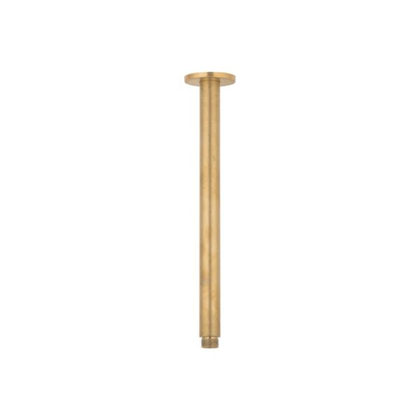 Shower Dropper Round 300mm - Tumbled Aged Brass