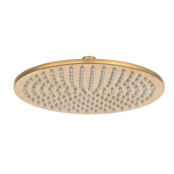 Shower Head Round 250mm - Tumbled Aged Brass