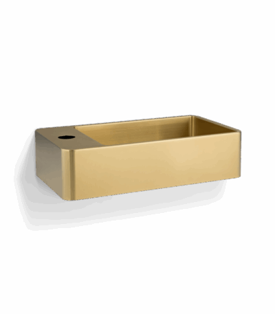 Silo Wall-Mounted Basin - Brushed Brass