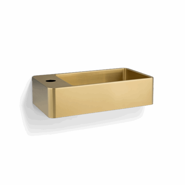 Silo Wall-Mounted Basin - Brushed Brass