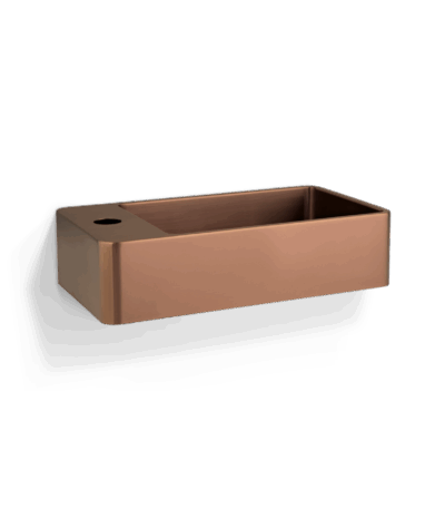 Silo Wall-Mounted Basin - Brushed Copper