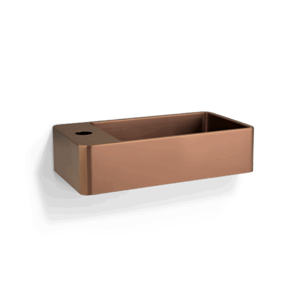 Silo Wall-Mounted Basin - Brushed Copper