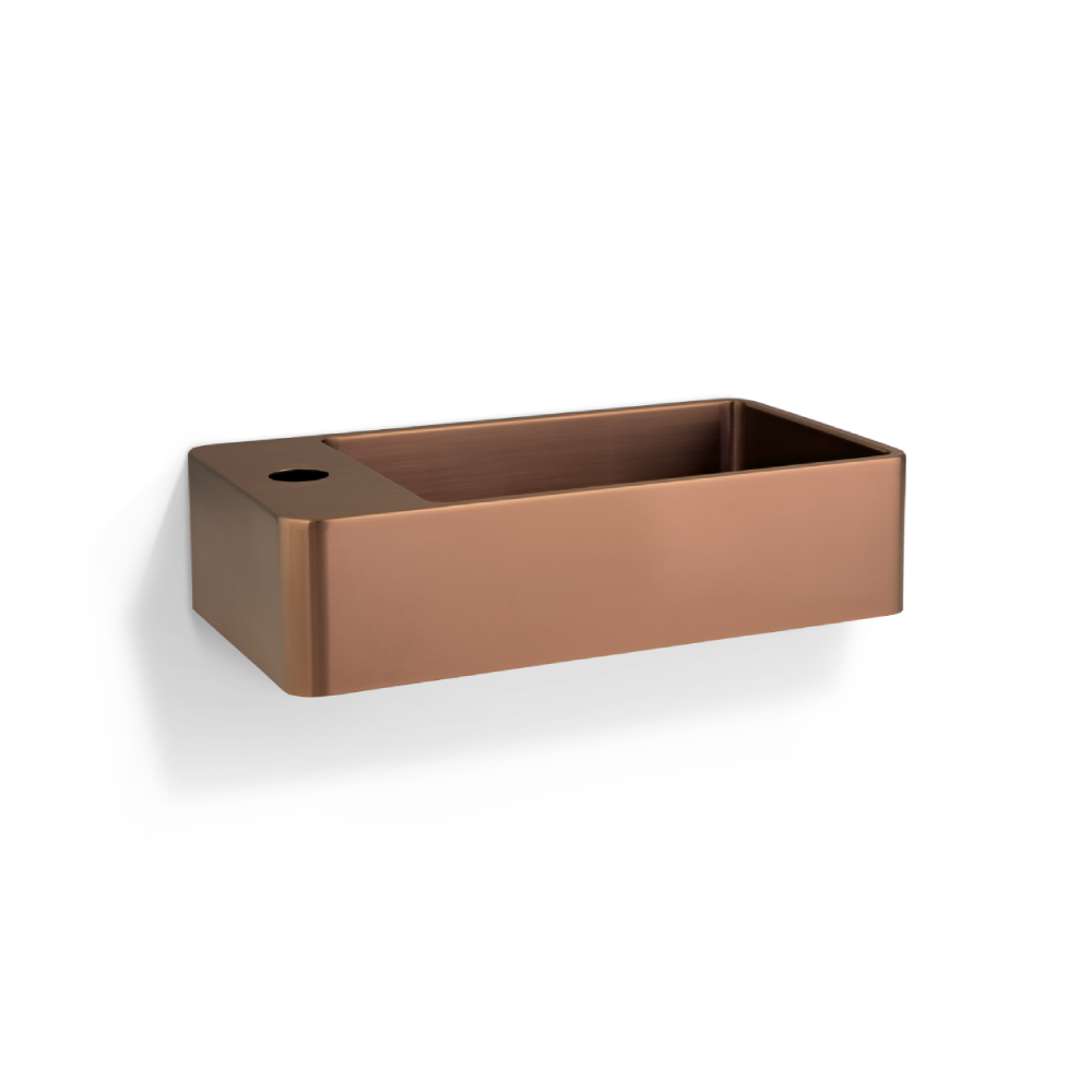 Silo Wall-Mounted Basin - Brushed Copper