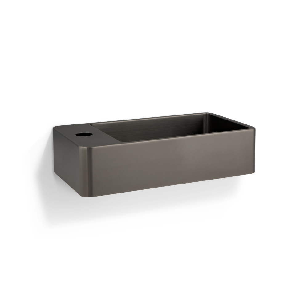 Silo Wall-Mounted Basin - Brushed Gunmetal