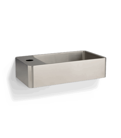 Silo Wall-Mounted Basin - Stainless Steel