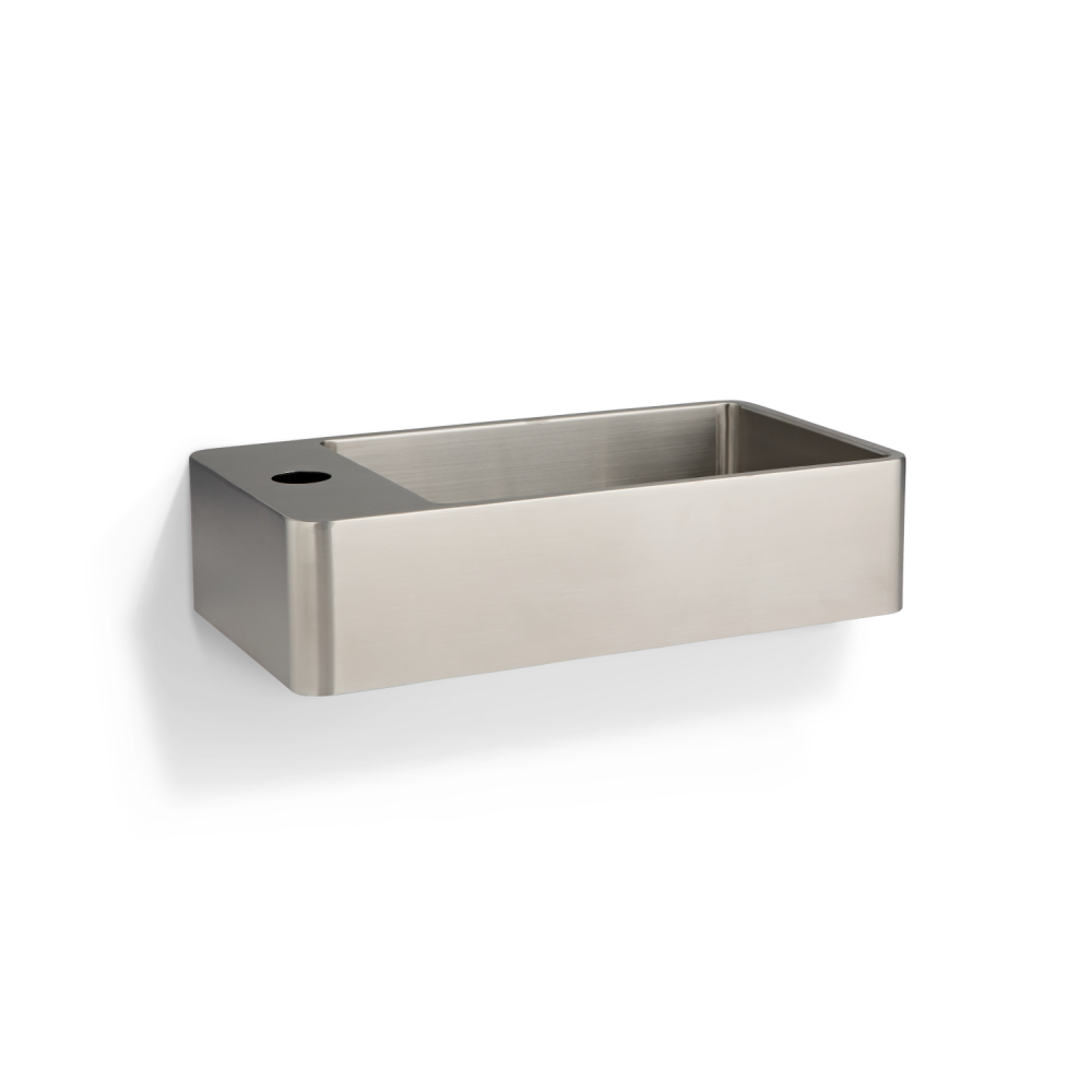 Silo Wall-Mounted Basin - Stainless Steel