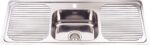 Single Bowl & Double Drainer 1180 x 480mm - Stainless Steel | DH446S