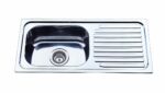 Single Bowl & Single Drainer 765x365mm - Stainless Steel | NH327SLHB