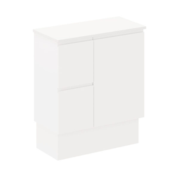 Siska 750mm Ensuite Depth Cabinet on Kick, Left Drawers