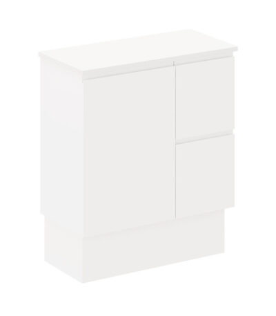 Siska 750mm Ensuite Depth Cabinet on Kick, Right Drawers