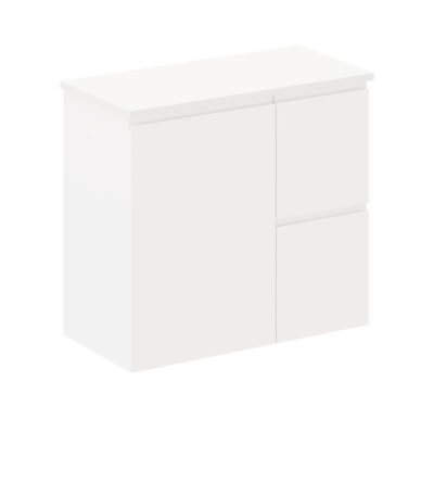 Siska 750mm Ensuite Depth Wall Hung Cabinet, Right Drawers