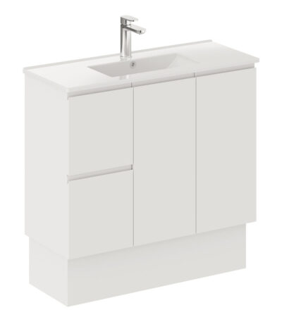 Siska Slim 900 Vanity on Kickboard, Left Drawers