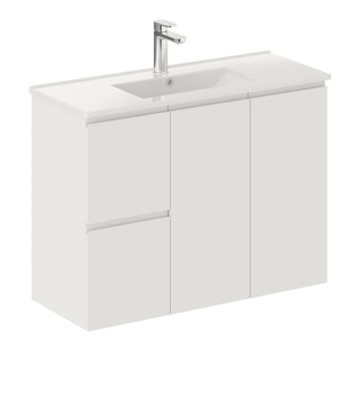 Siska Slim 900 Wall-Hung Vanity, Left Drawers