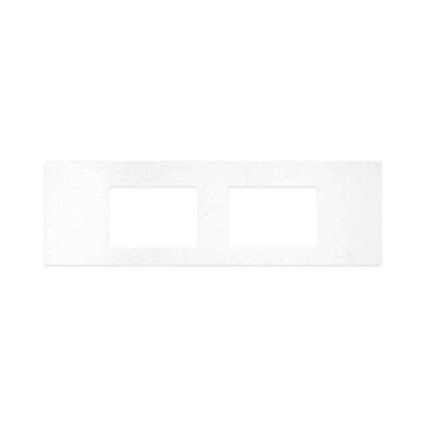 Snowflake Solid Surface Top, Rectangular Full Depth with Double Undermount Basin Holes, 1500mm