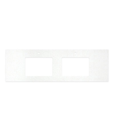 Snowflake Solid Surface Top, Rectangular Full Depth with Double Undermount Basin Hole & Tap Holes, 1500mm