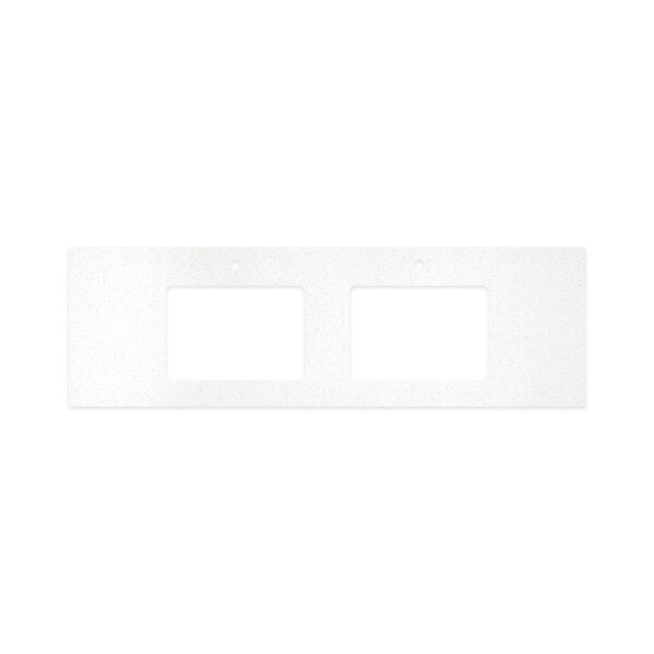 Snowflake Solid Surface Top, Rectangular Full Depth with Double Undermount Basin Hole & Tap Holes, 1500mm