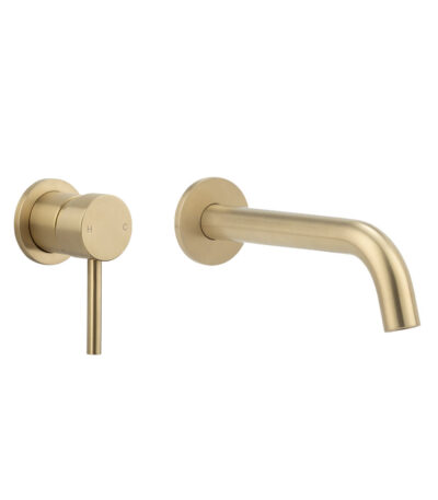 Sola Minimal Mixer & Spout Set - Brushed Brass