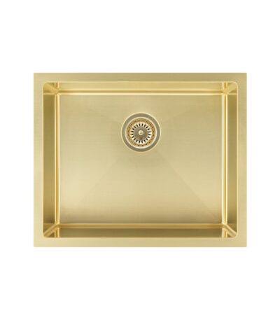 Sola Outdoor Single Sink 550mm - Brushed Brass