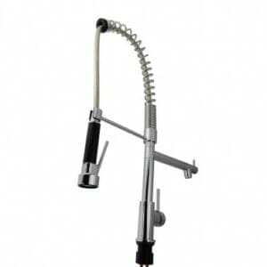 Spring Chrome Commercial Double Spout Kitchen Sink Mixer Tap | CH1009.KM
